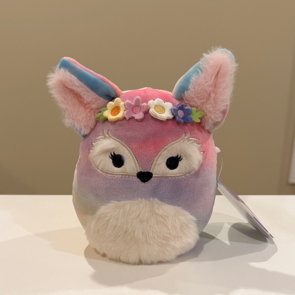 NWT 5” Paulette the Fennec Fox with Flower Crown Easter Squishmallow